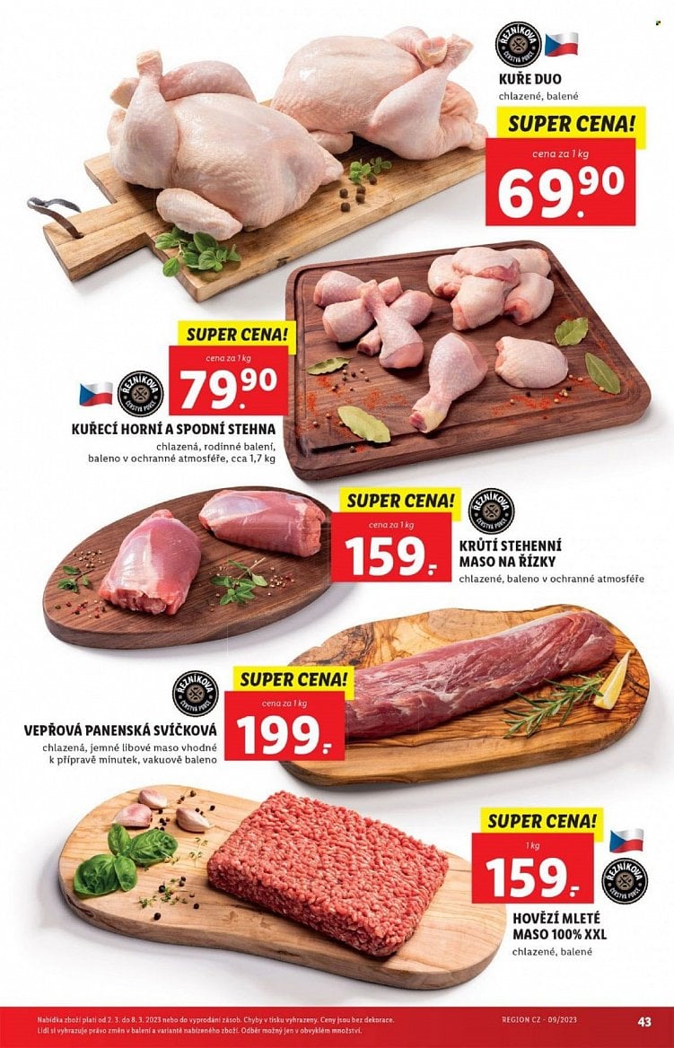 Mléčné a masové výrobky v letácích supermarketů