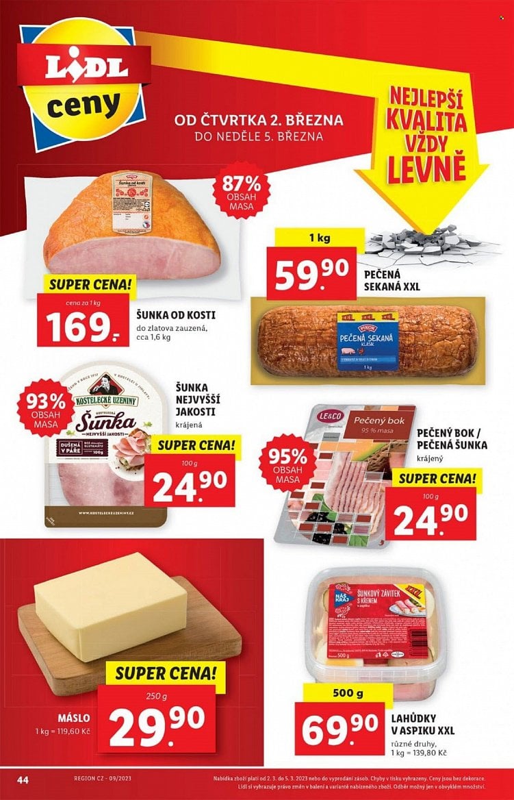 Mléčné a masové výrobky v letácích supermarketů