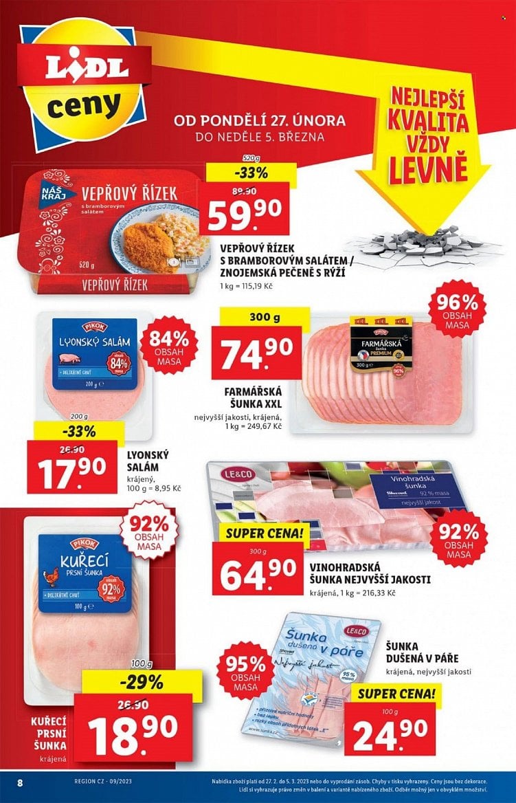 Mléčné a masové výrobky v letácích supermarketů
