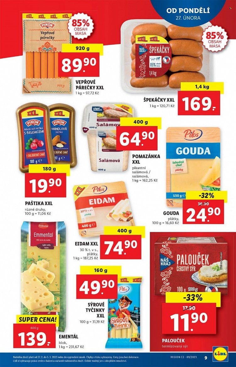 Mléčné a masové výrobky v letácích supermarketů