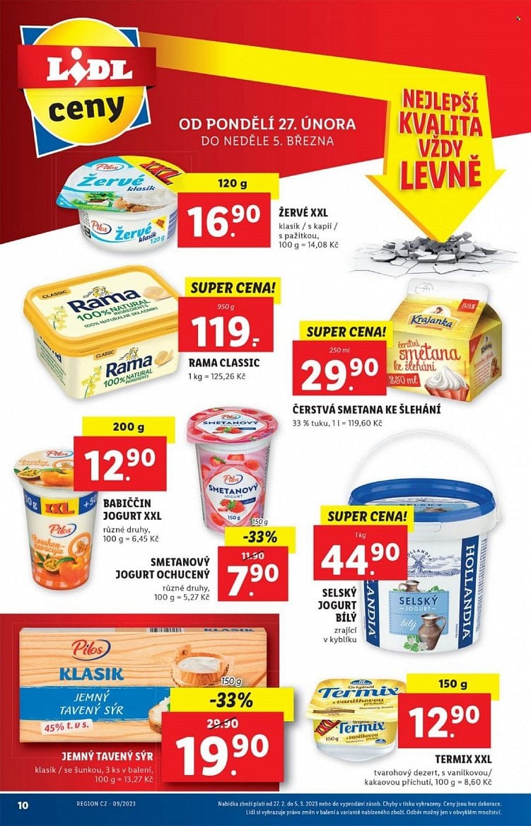 Mléčné a masové výrobky v letácích supermarketů