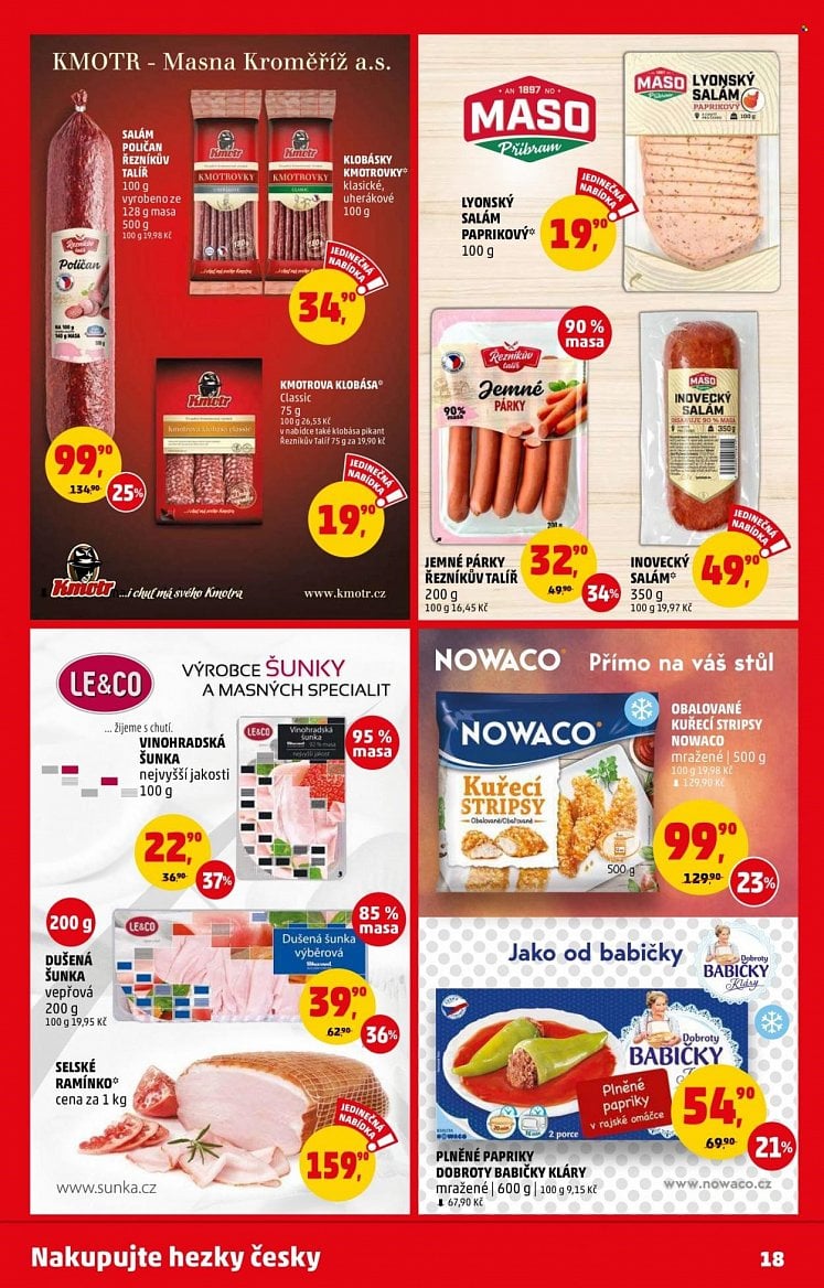 Mléčné a masové výrobky v letácích supermarketů