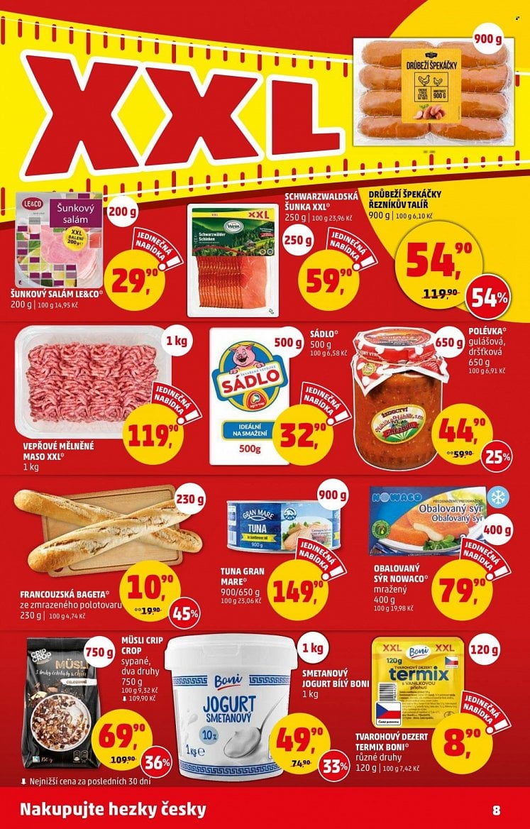 Mléčné a masové výrobky v letácích supermarketů