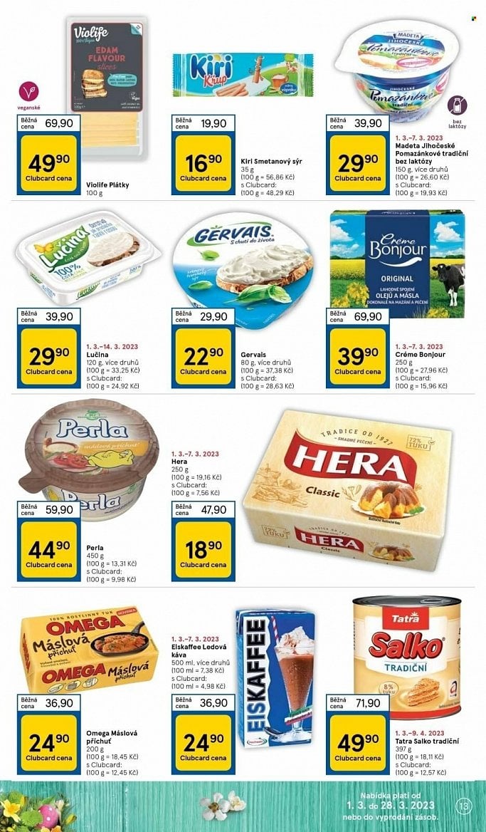 Mléčné a masové výrobky v letácích supermarketů