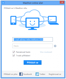 K využívání služeb cloudu se musíte přihlásit pod bezplatným účtem