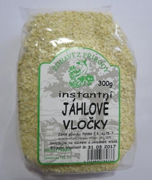 Jana Nováková, Vysoké Mýto: Instantní JÁHLOVÉ VLOČKY - chuť a vůně byly cizí, zatuchlé a po žluknutí. Výrobce: Zdraví z přírody, Zlín