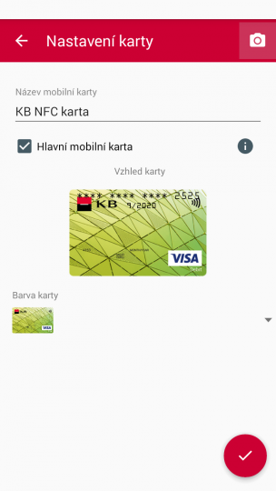 Design virtuální karty i její pojmenování si můžete vybrat.