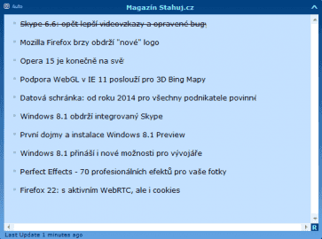 Kontejnerem může být i rss čtečka