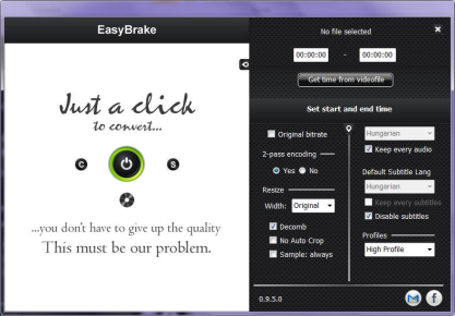 EasyBrake využívá enginu HandBrake pro převod videa, ale nabízí jednoduché rozhraní