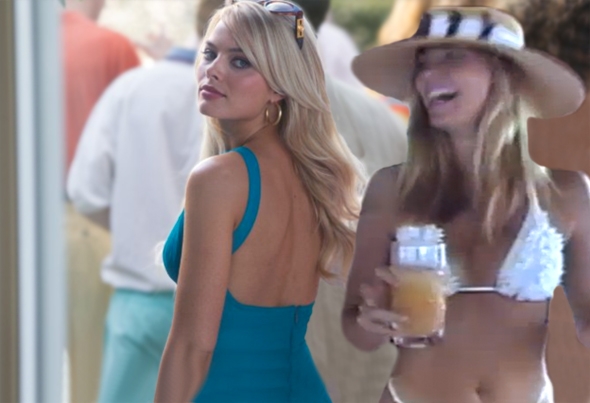 Skutečná Nadine Caridi (vpravo). Vlevo herečka Margot Robbie.
