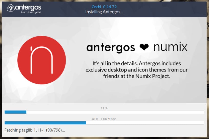 Antergos: instalátor Cnchi