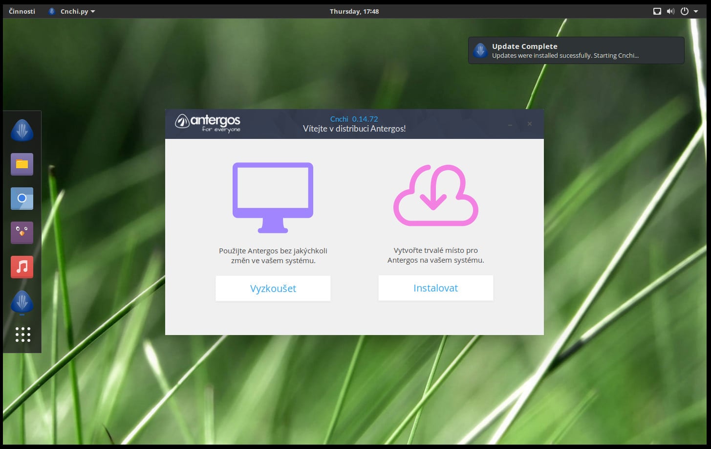 Antergos: instalátor Cnchi