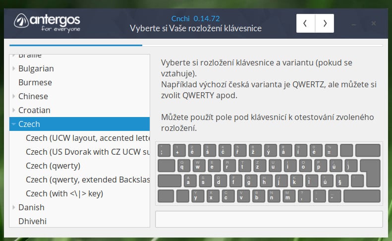 Antergos: instalátor Cnchi