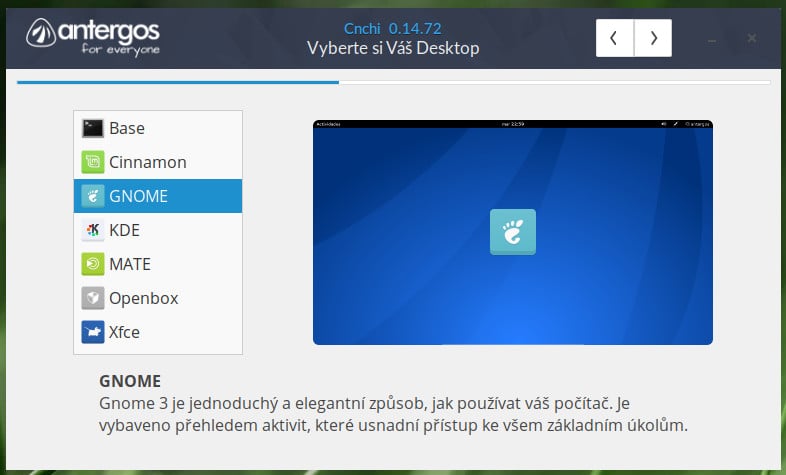 Antergos: instalátor Cnchi