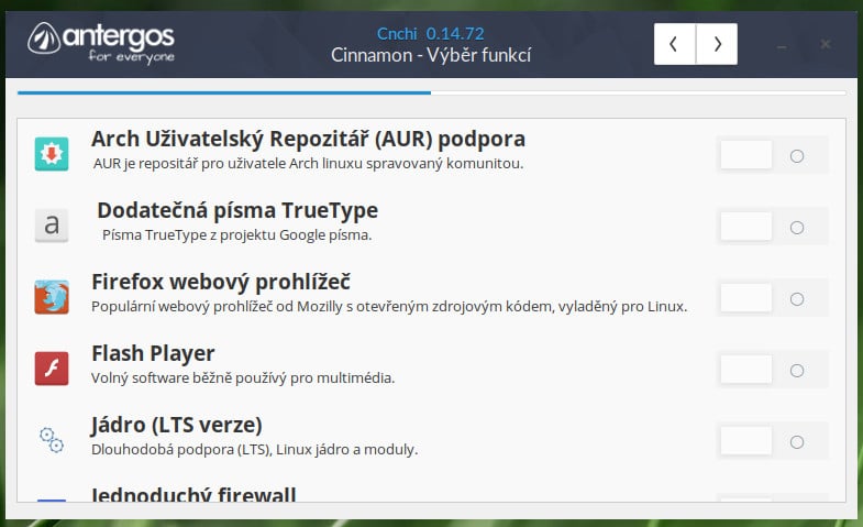 Antergos: instalátor Cnchi