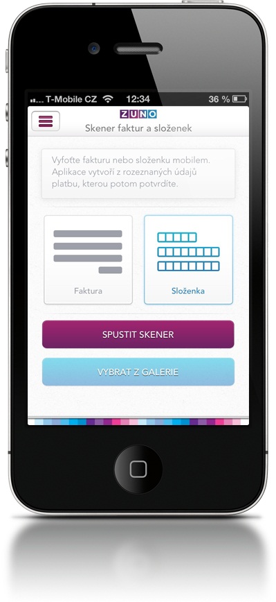 Zuno bank - mobilní aplikace
