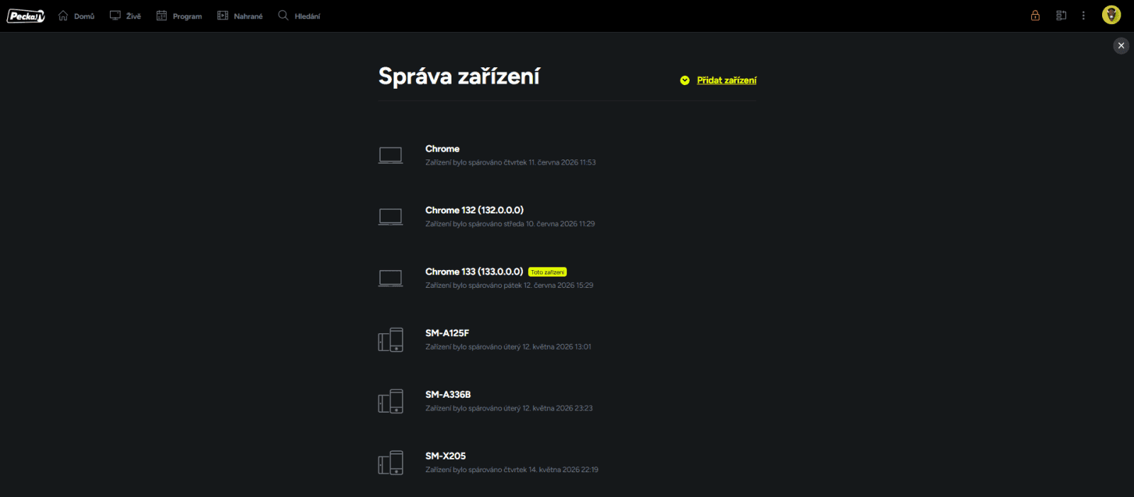 Správa zařízení