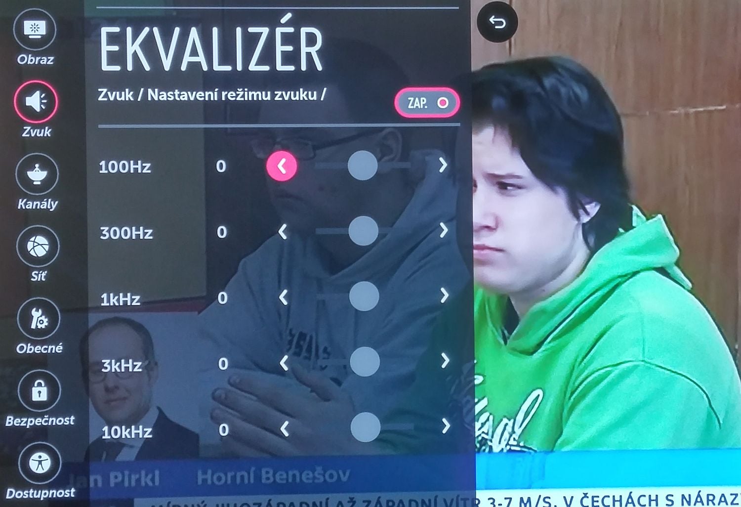 LG Signature OLED - menu nastavení