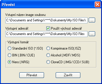 <p>Převádění mezi formáty</p>