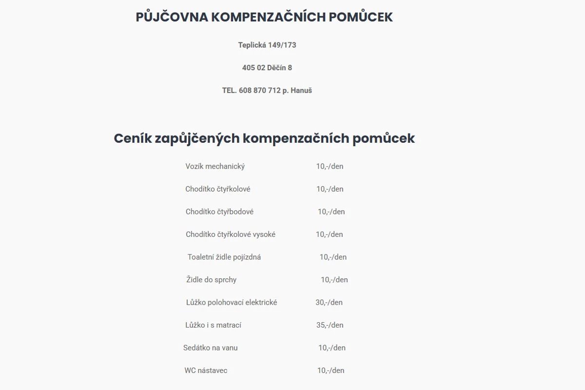 Půjčovna zdravotnických pomůcek Českého červeného kříže
