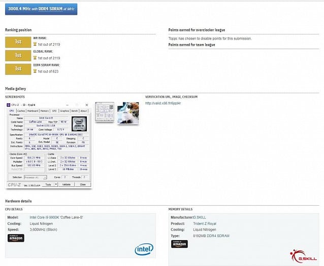 Rekord v pretaktovani DDR4 na 6016 MHz G Skill