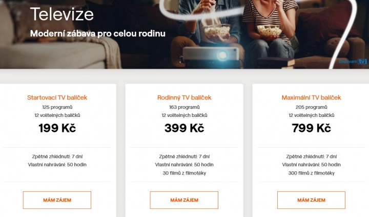 Autor: ČEZ ČEZNET TV, nabídka tarifů