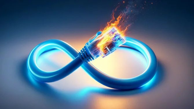 DDoS útok kabel hoří ethernet internet