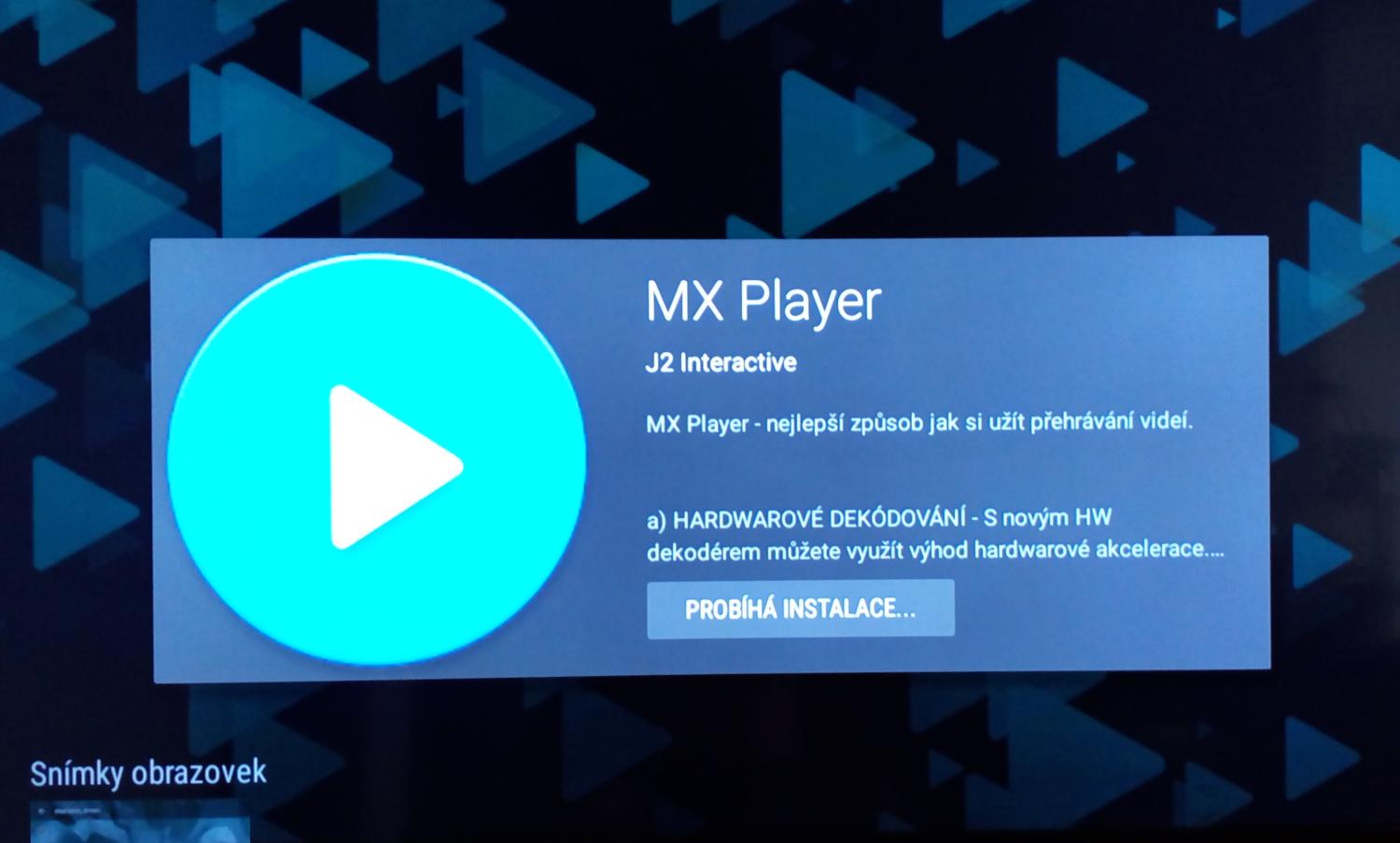 ...ani při její instalaci, nelze vyhledávat další.