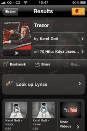 <p>SoundHound si poradí i s některými českými interprety</p>