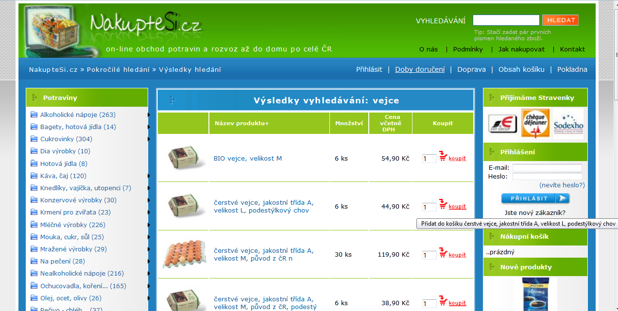 E-shopy s potravinami