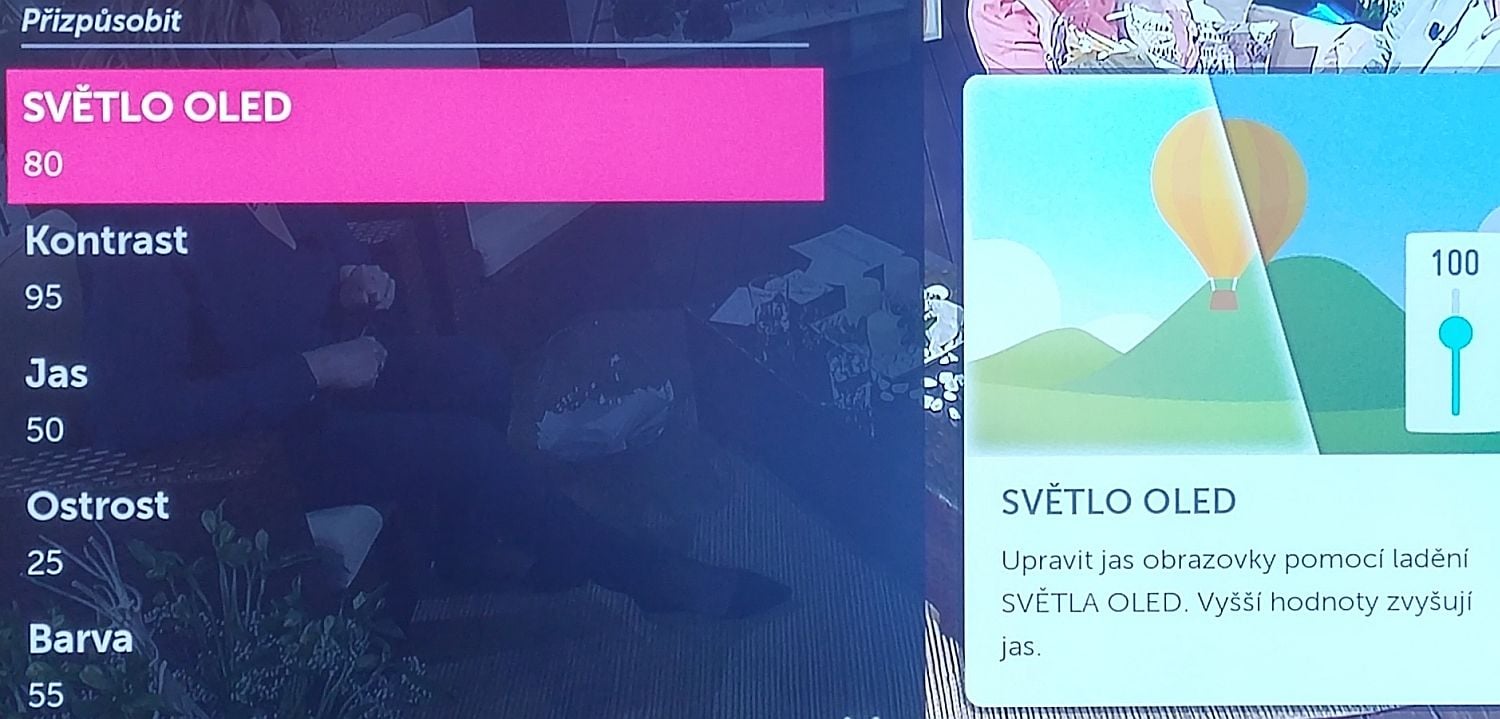 LG Signature OLED - nastavení OLED