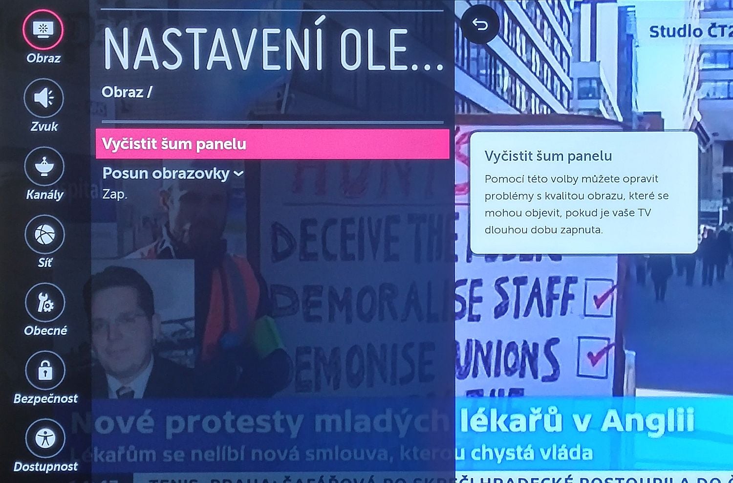 O této položce se vedou sáhodlouhé diskuse. Nevím o tom zhola nic až na to, že prý jde o jakési "nabuzení" buněk, nebo také jejich "refresh", které se provádí buď manuálně nebo automaticky po vypnutí TV. A teď babo raď! V každém případě až budete mít OLED doma, nikdy (!) ji nevytahujte ze zásuvky! Tedy alespoň hned po jejím vypnutí...