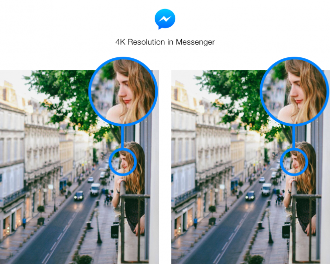 Messenger zavádí podporu pro snímky ve 4k. Facebook nabízí srovnání s dosavadní kvalitou (2k)