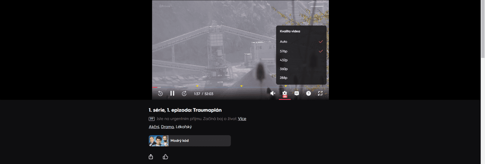 Rozlišení a reklamy v bezplatné verzi Prima+
