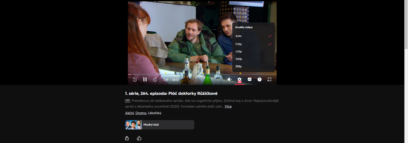Rozlišení a reklamy v bezplatné verzi Prima+