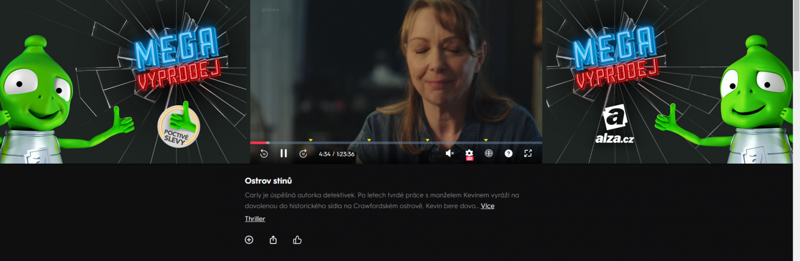 Rozlišení a reklamy v bezplatné verzi Prima+