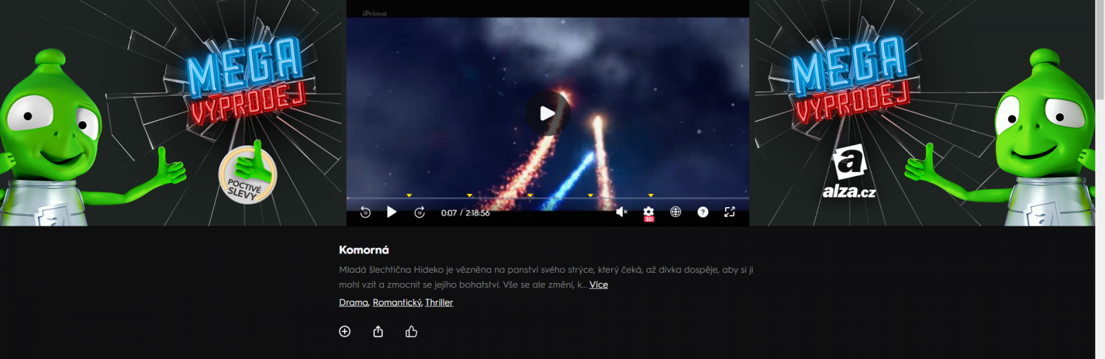 Rozlišení a reklamy v bezplatné verzi Prima+