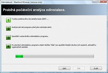 <p>První část odinstalace, Revo vytvoří návratový bod, analyzuje program a nakonec vyhledá  jeho odinstalátor</p>