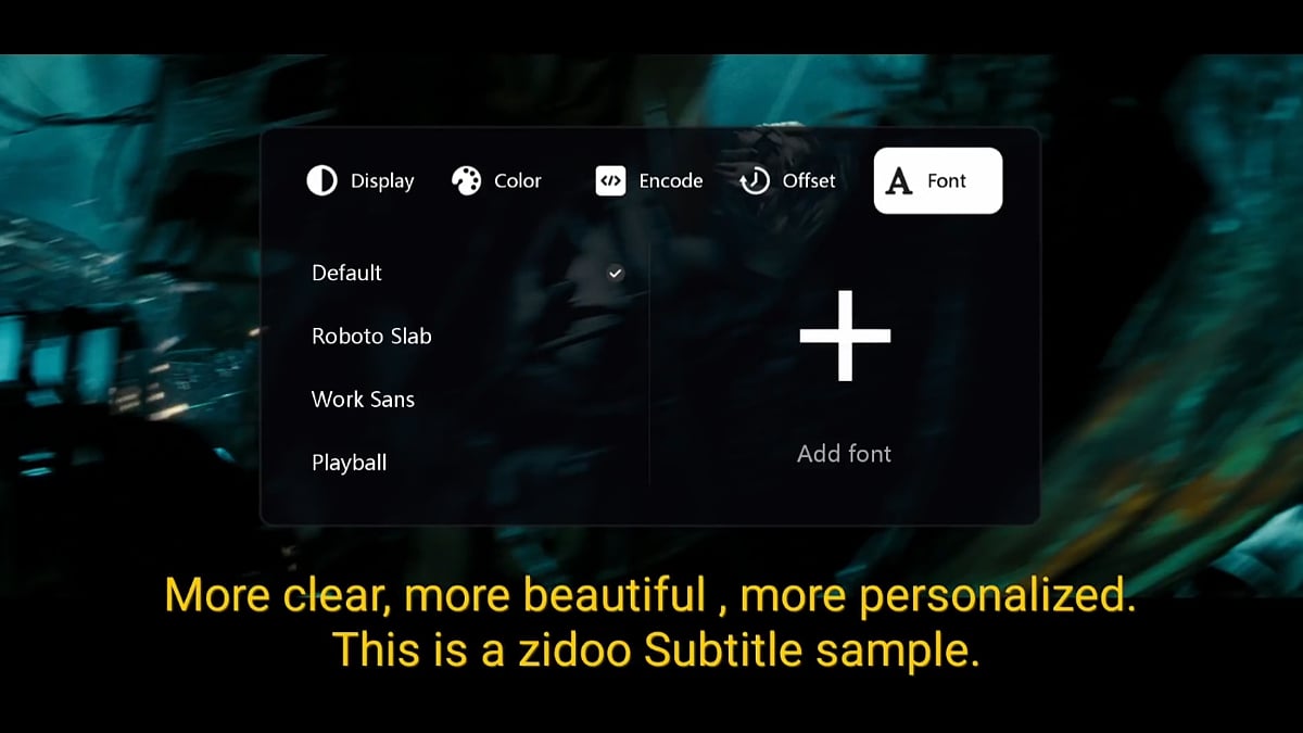 Zidoo X20 Pro - Menu titulků