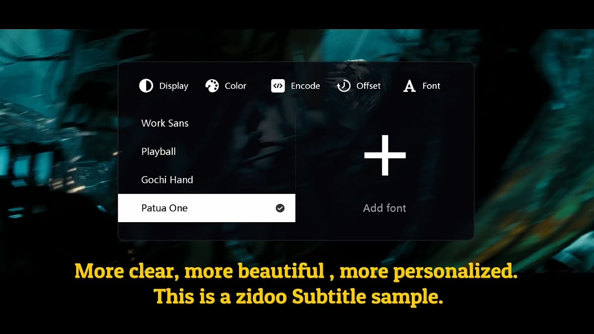 Zidoo X20 Pro - Menu titulků