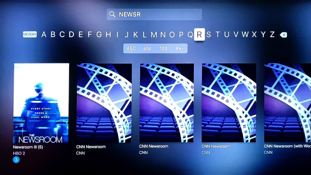 Vyhledávání v prostředí Digi TV na Apple TV