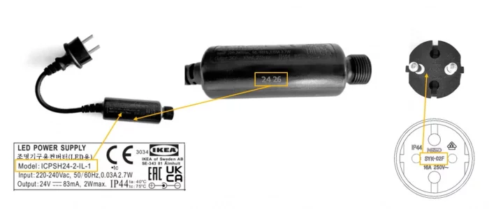 Vadný napájecí zdroj Ikea