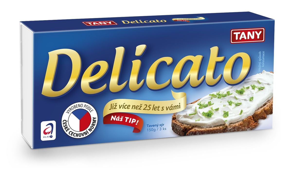 Tavené sýry: Delicato tavený sýr 45 % - Tany spol. s.r.o.