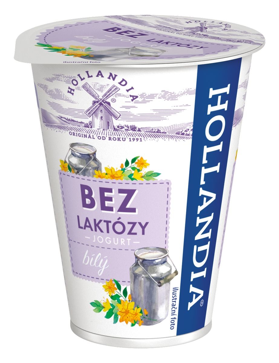 Jogurty a skyry s tučností do 3,6 %: Jogurt bílý bez laktózy – Hollandia Karlovy Vary s.r.o.