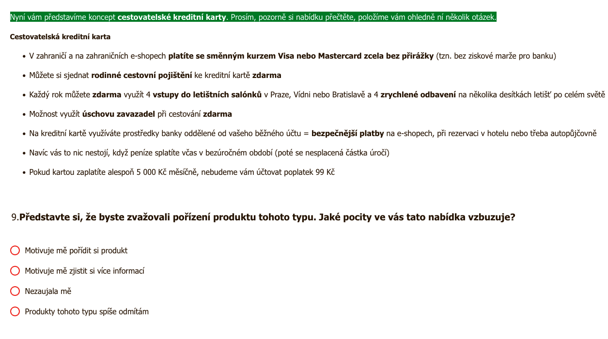 Anketa: Koncept cestovatelské kreditní karty. mBank začátkem března 2025 zjišťovala názory svých klientů, jak by měla vypadat ideální cestovatelská kreditka.