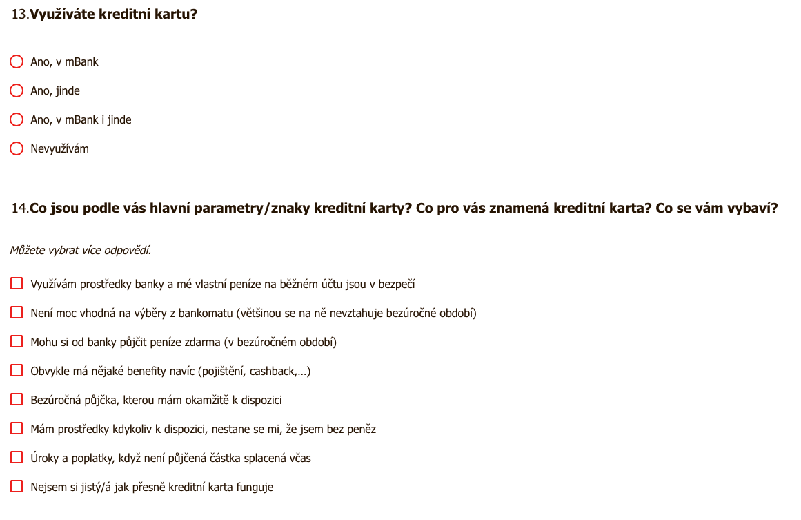 Anketa: Koncept cestovatelské kreditní karty. mBank začátkem března 2025 zjišťovala názory svých klientů, jak by měla vypadat ideální cestovatelská kreditka.