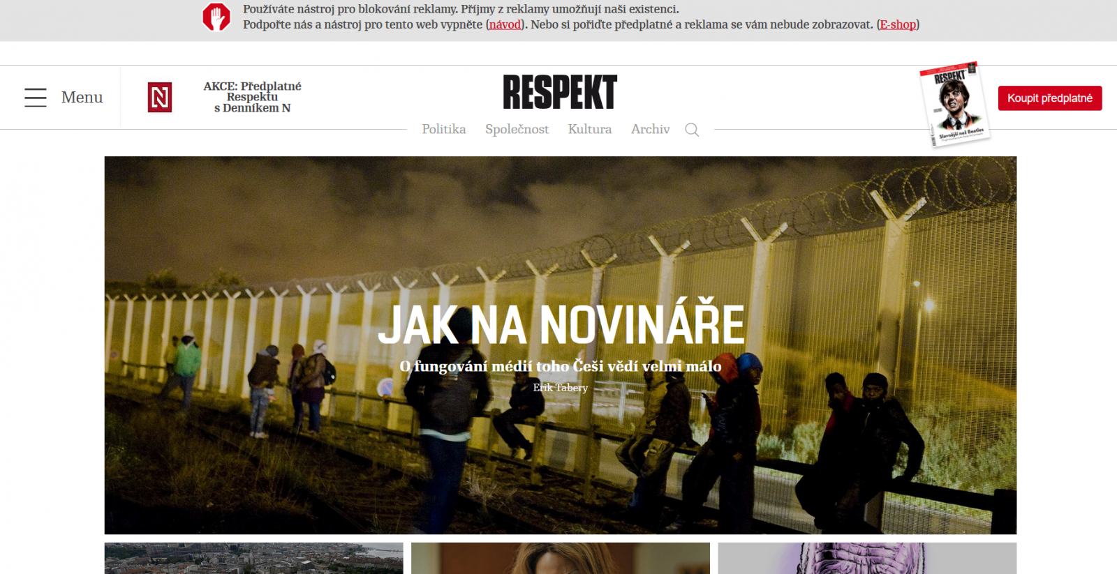 Podobně na svém webu postupuje také týdeník Respekt stejného vydavatele.