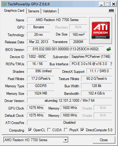 Sapphire Radeon HD 7790 Dual-X OC