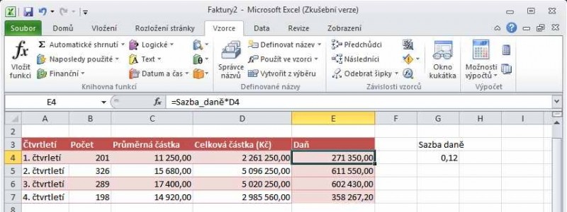 Excel 2010 - oblasti