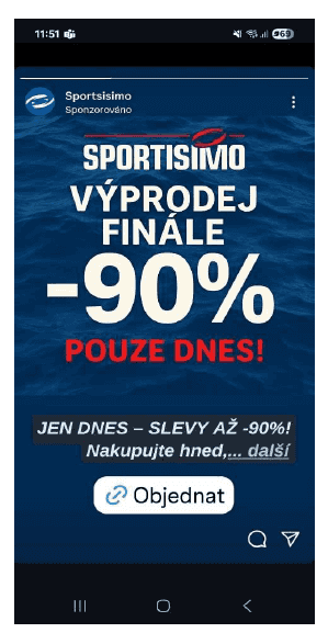 Příklad podvodné reklamní kampaně.